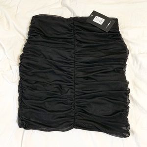 Fashion Nova Black Mini Scrunched Skirt